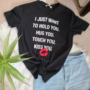 Slogan print black tshirt